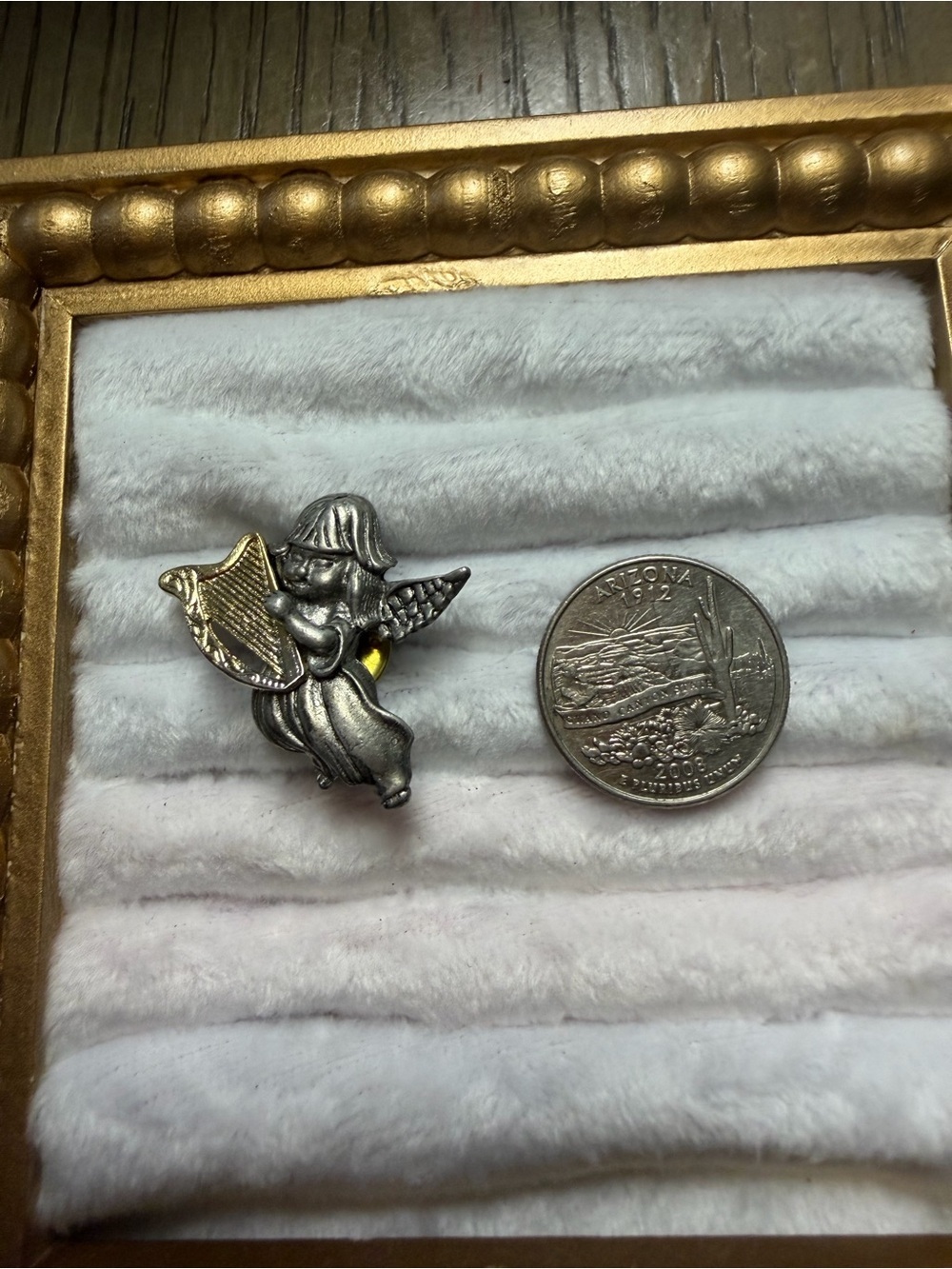 Vintage Pewter Angel Pin - Picture 3 of 3